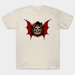 American Traditional Winged Reaper Head T-Shirt